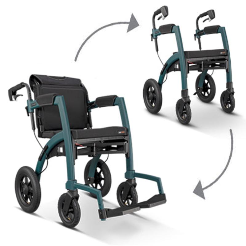 Lichtgewicht rollator en rolstoelpakket - Rollz motion performance jungle green {{ variant_name }} {{ option1 }} {{ option2 }} kopen bij Hulpmiddeldiscounter
