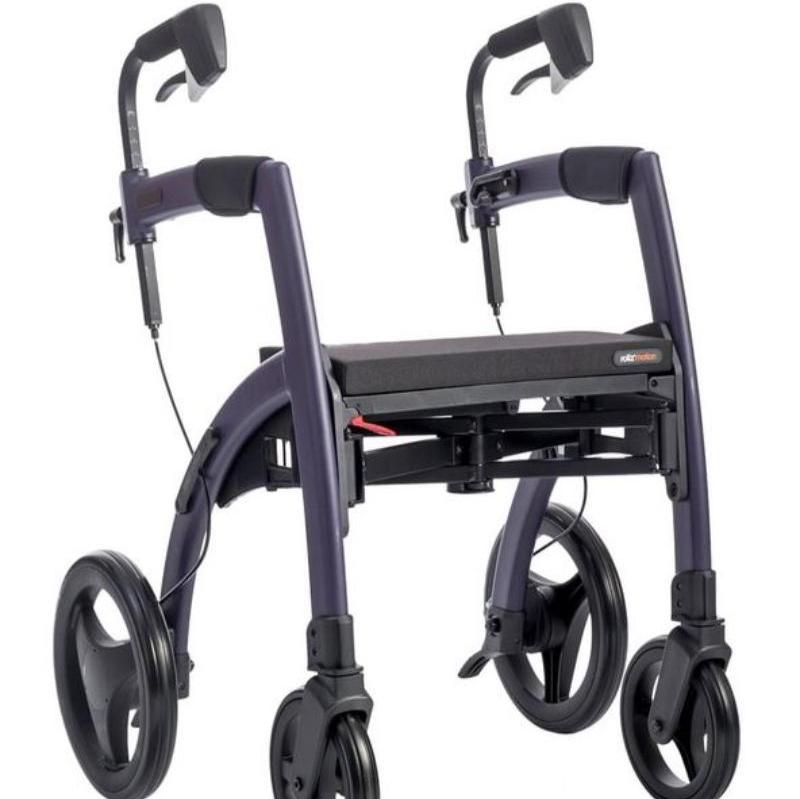 Lichtgewicht Rollator Rollz Motion 2 - 3-in-1 Rollator en Rolstoel - Dark Purple {{ variant_name }} {{ option1 }} {{ option2 }} kopen bij Hulpmiddeldiscounter