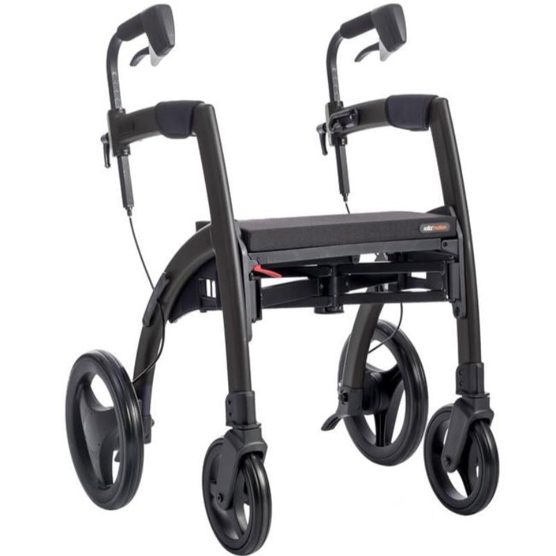 Lichtgewicht Rollator Rollz Motion 2 - 3-in-1 Rollator en Rolstoel - Matt Black {{ variant_name }} {{ option1 }} {{ option2 }} kopen bij Hulpmiddeldiscounter